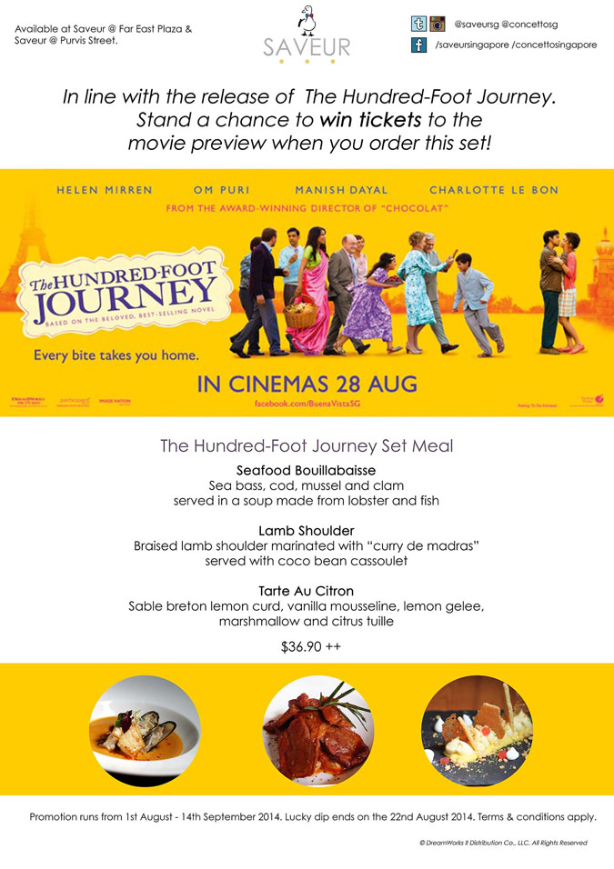 the hundred foot journey saveur set meal
