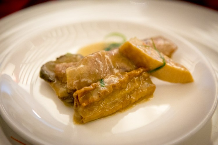 lamb with bamboo shoots and chestnuts