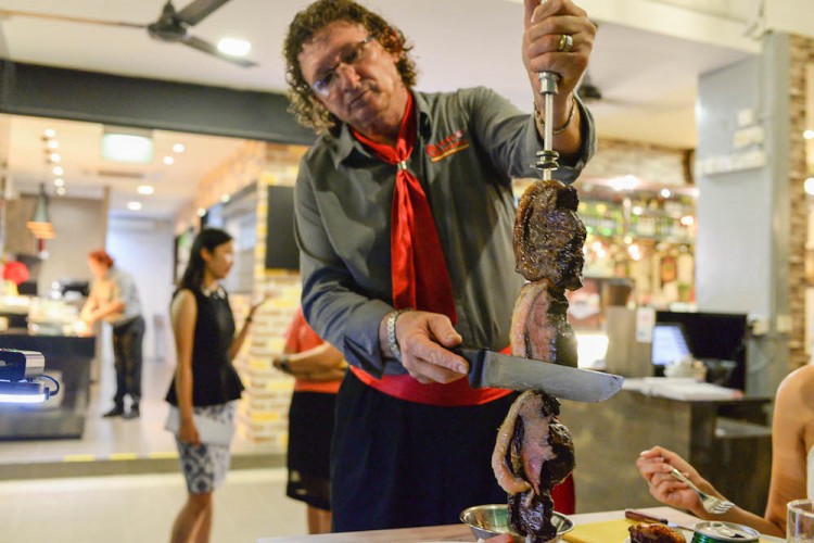 Carne and Caipirinha slicing meat unusual buffets singapore