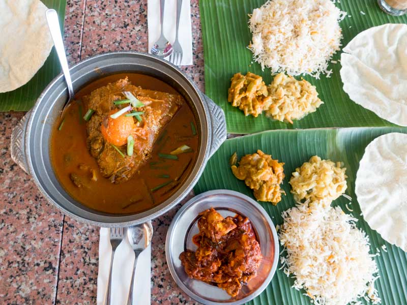 Karu's Indian Banana Leaf Restaurant - Curry Fish Head & Chicken Masala