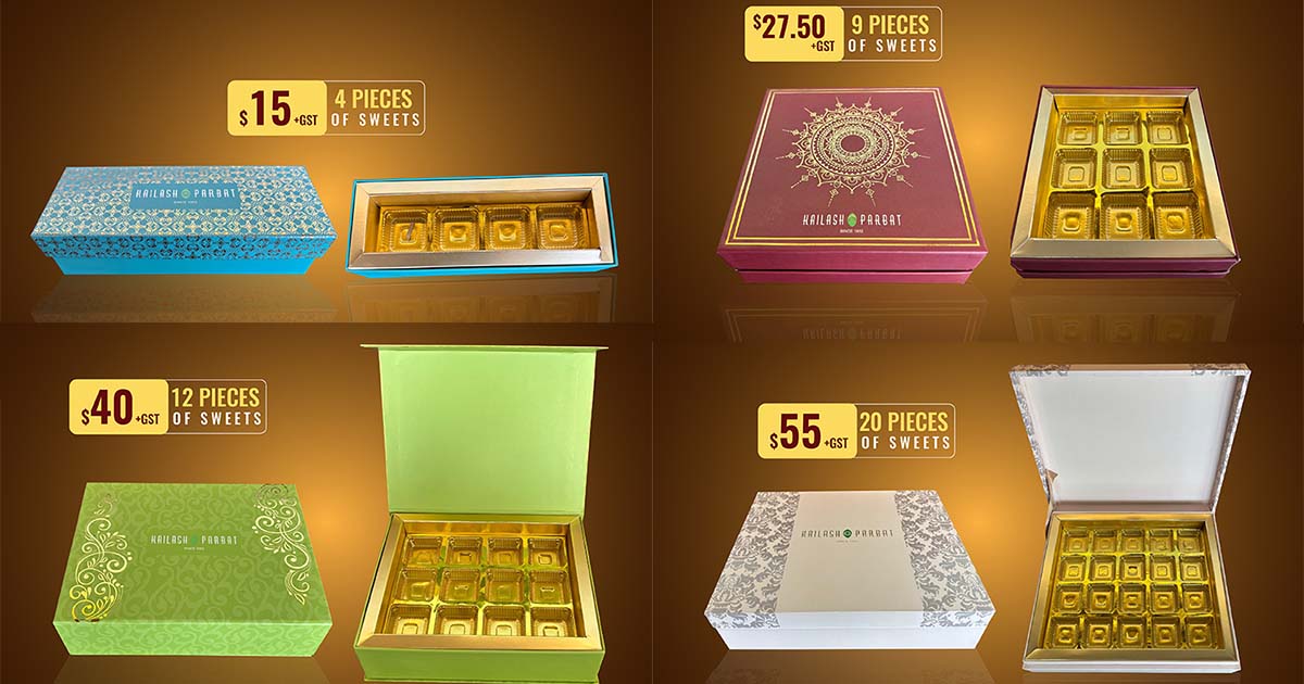 Diwali - Kailash Parbat - sweets collage