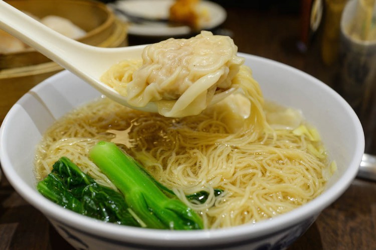 Legendary Hong Kong wonton noodle in soup