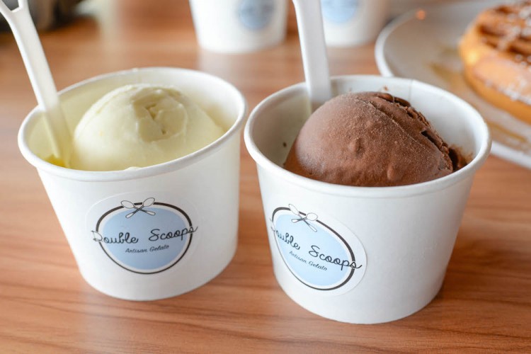 Double Scoops chocolate d24 durian sorbet