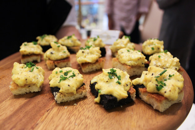 Mon Bijou- Scrambled Truffle Eggs on Black and White Toast