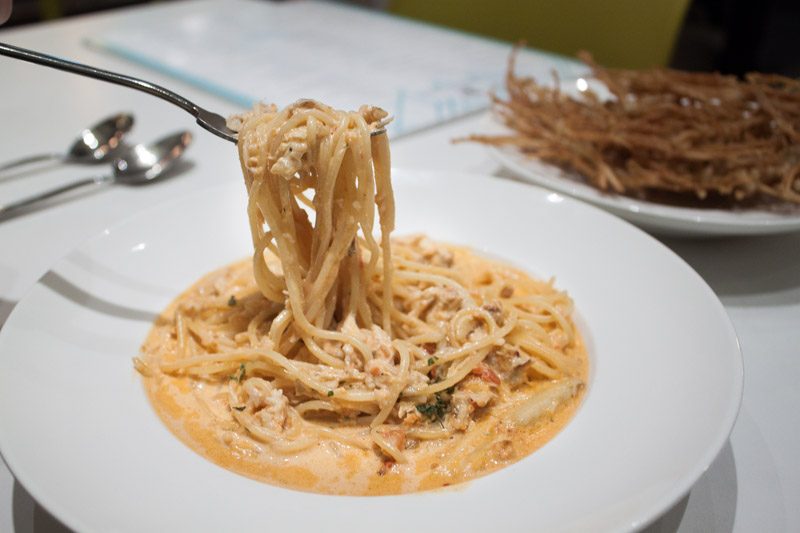 Wanna Cuppa crab pasta