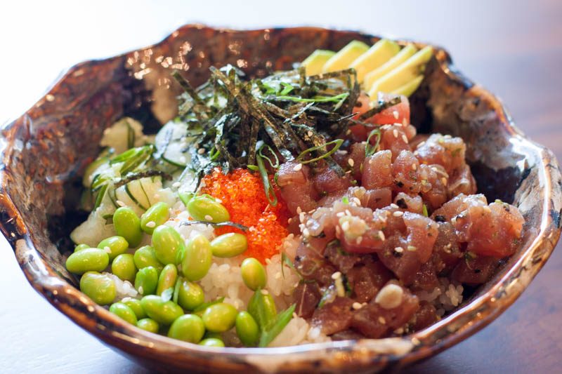 ash & char tuna poke bowl