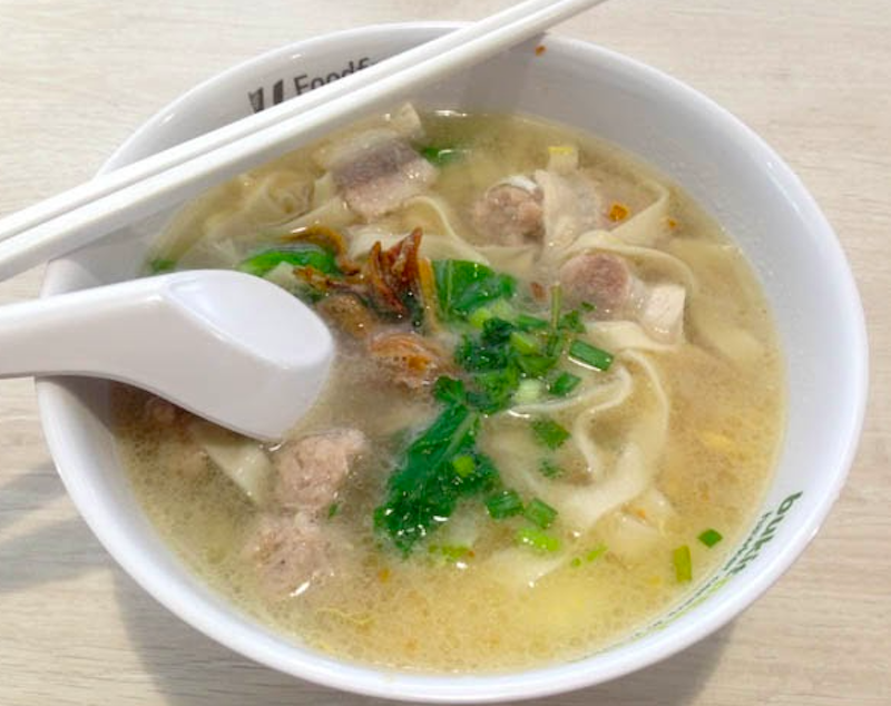 A bowl of Pork Belly Ban Mian from Xin Ban Mian