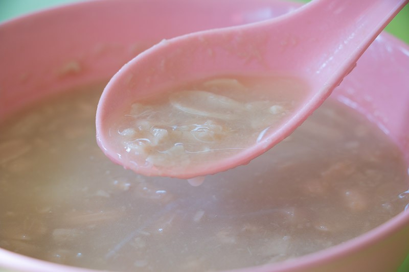 A spoon of peanut soup