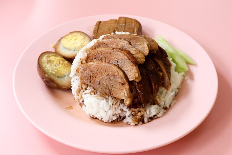 A plate of Ah Xiao Teochew Braised Duck's Duck Rice