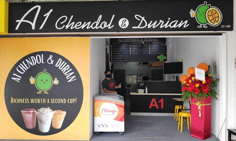 Storefront of A1 Chendol & Durian in Tampines 
