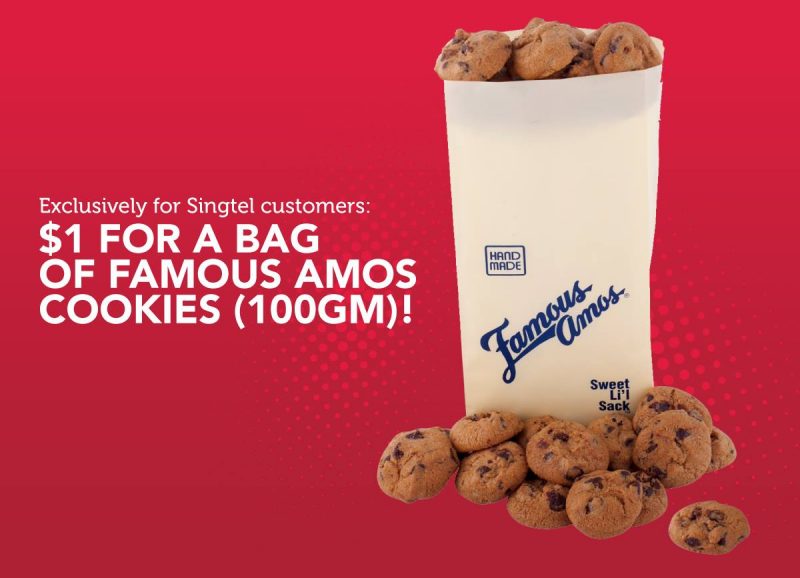 Online Famous Amos Cookies singtel promo 2019