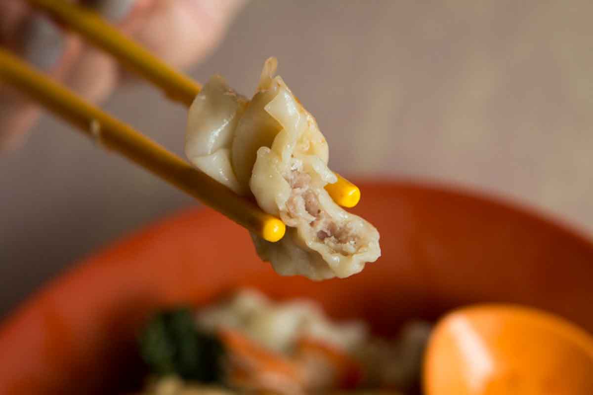 dover road noodles - dumpling closeup