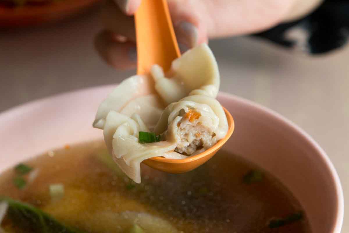 dover road noodles - dumpling closeup