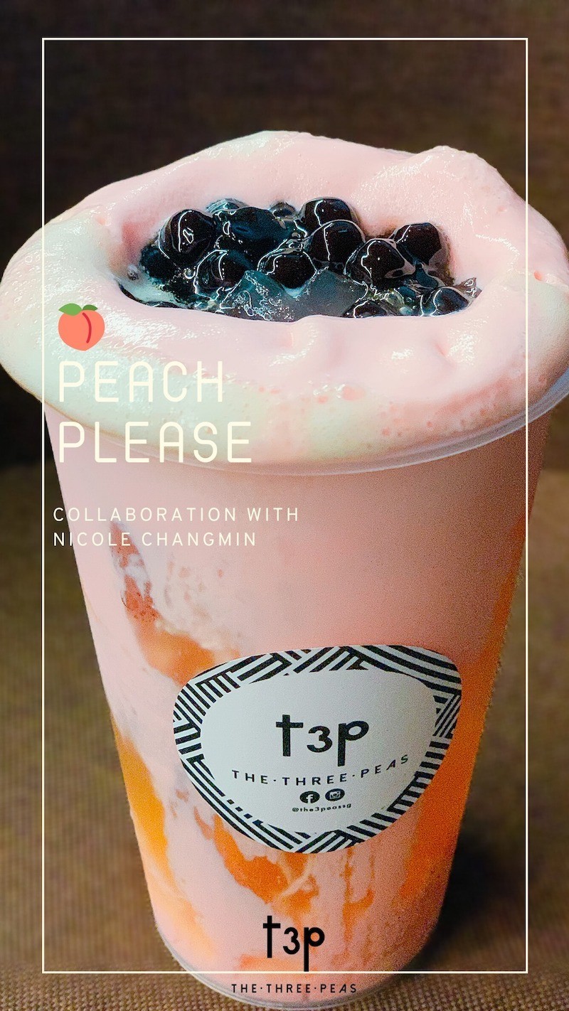 The3Peas Peach Please Bubble Tea