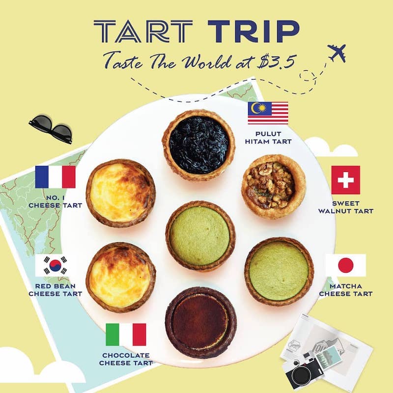 No need to grab your passport — Paris Baguette SG adds Matcha Cheese and Pulut Hitam to Tart Trip series