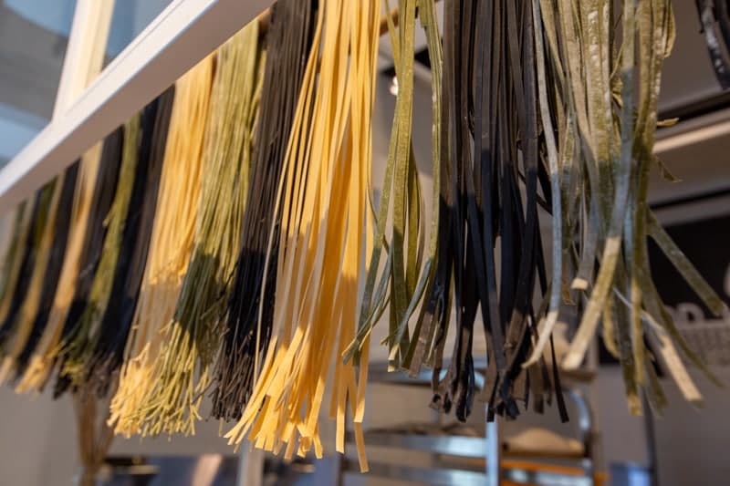 Shot of pasta display at Da Paolo Dempsey