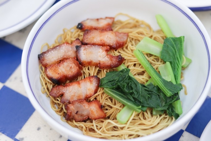A bowl of downstairs wanton mee