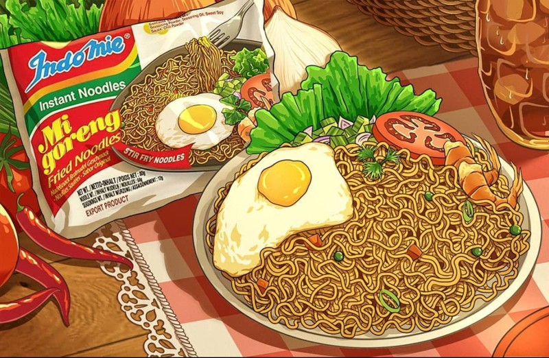 plate of indomie Studio Ghibli Indonesian Food 1