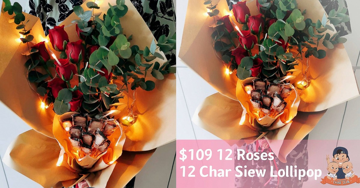 collage of char siew bouquet