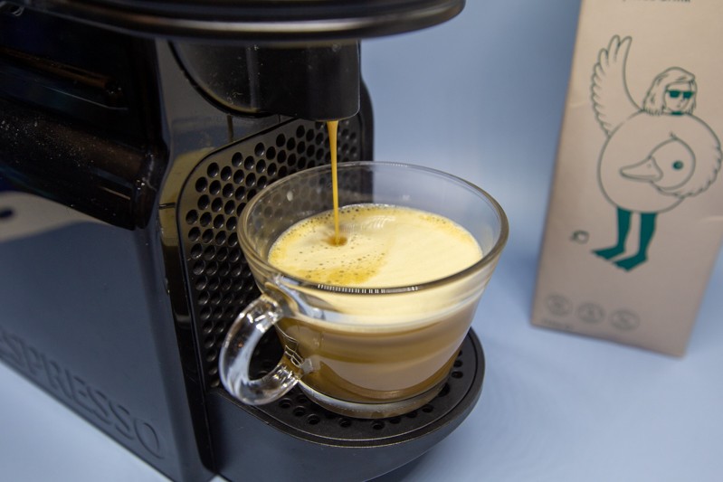 nepresso machine into oat milk
