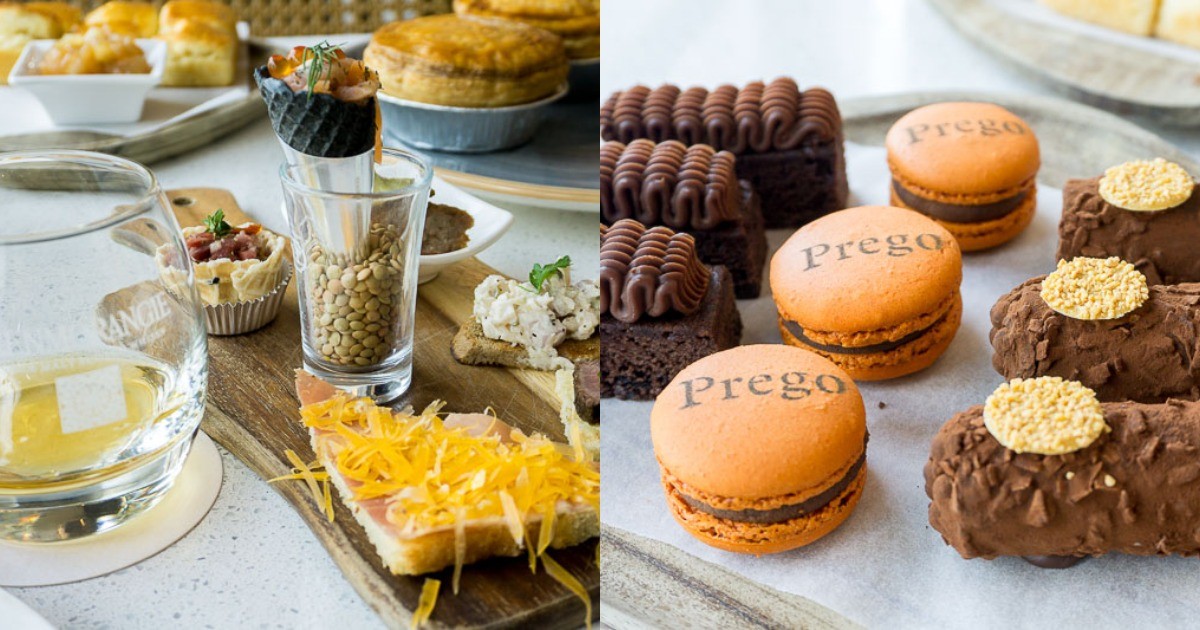 Collage of sweet & savoury offerings of Prego Gentlemen's Tea