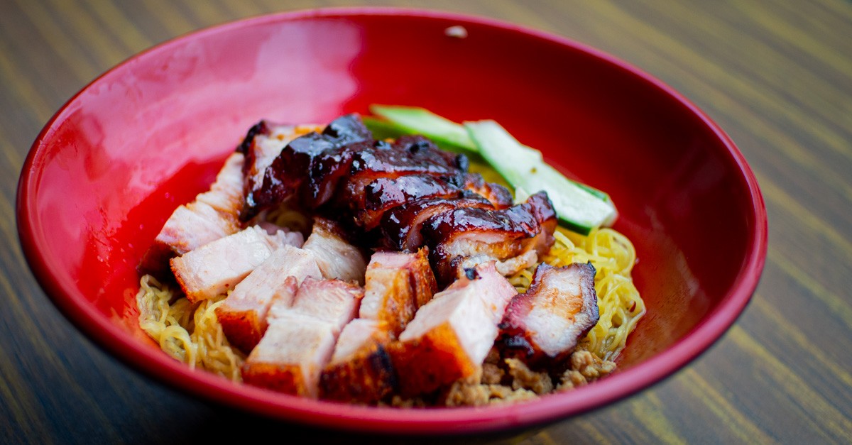 A bowl of Char Siew Roast Pork Noodle from Sinful Roast