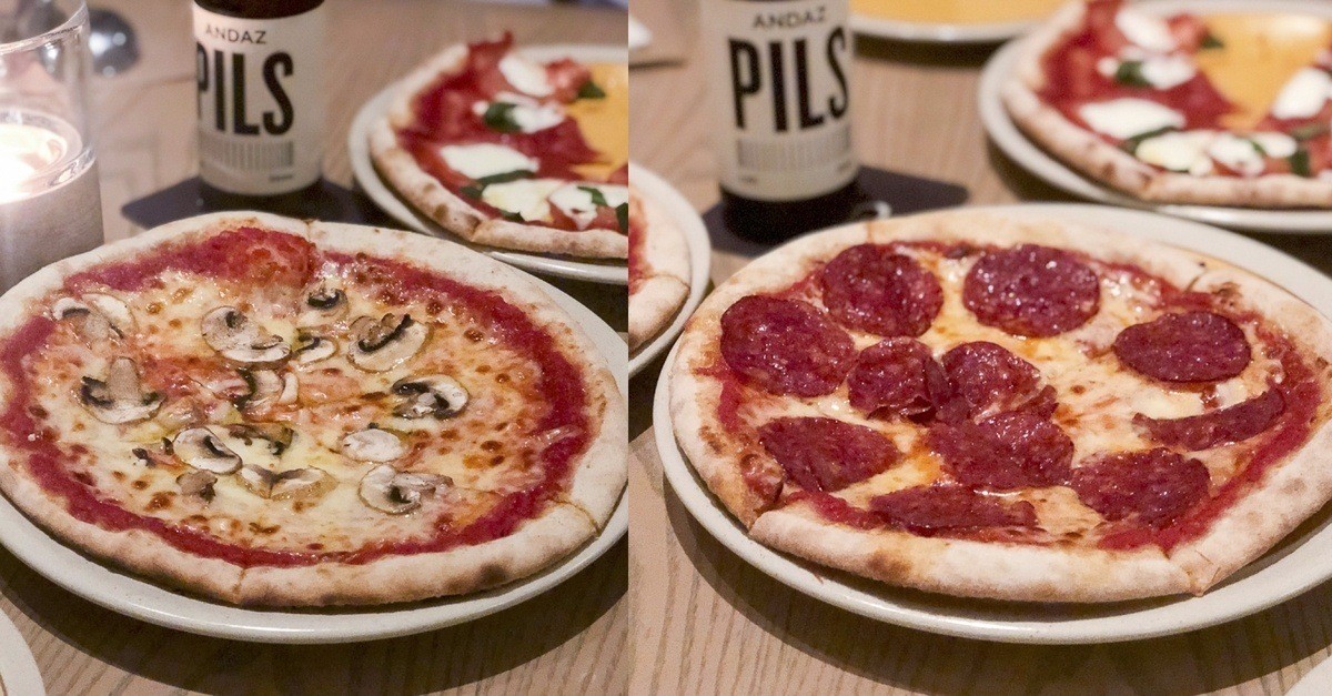 Collage of pizzas at Alley on 25