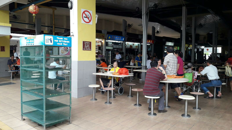 Tray return point at a hawker centre