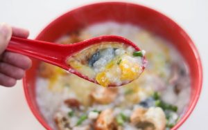 Johor Road Boon Kee Pork Porridge - Close up on egg & century egg