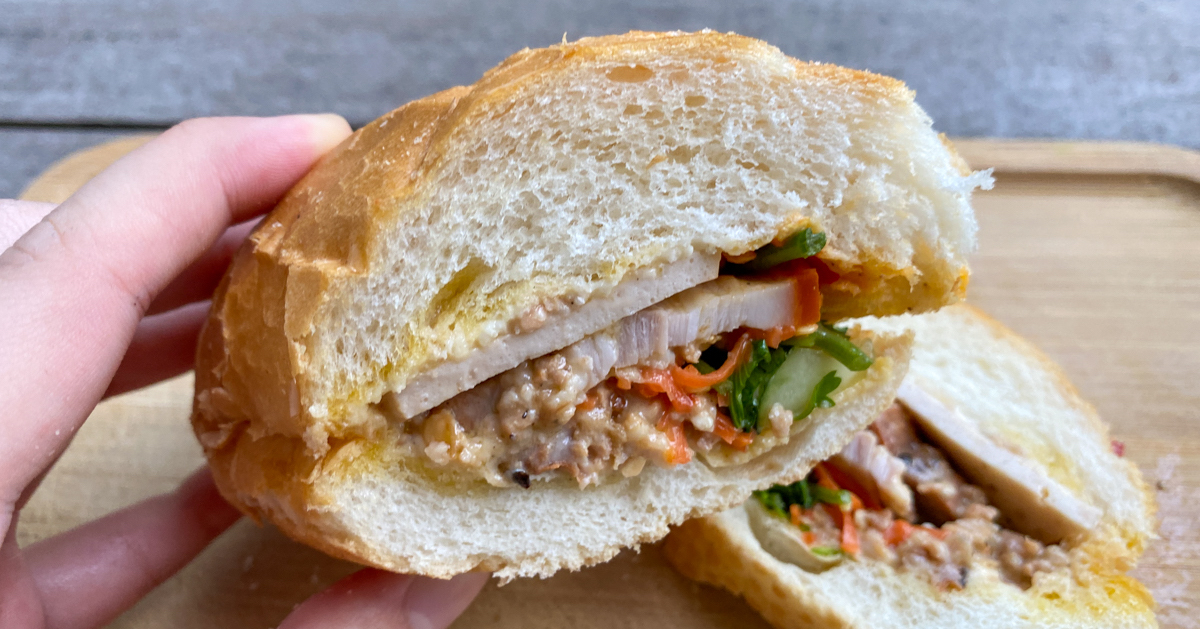 Cross-section of banh mi