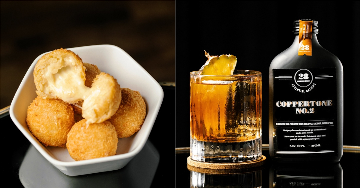 Collage of Mac N Cheese Balls and Coppertone No.2