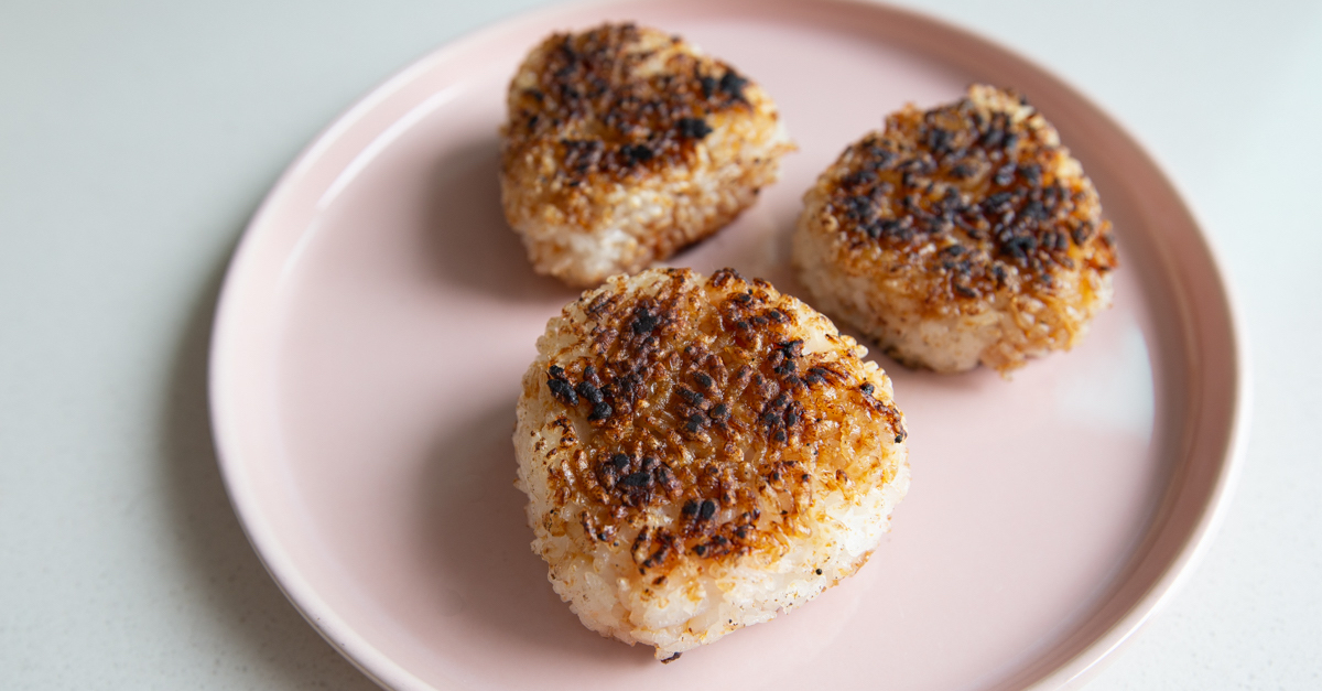 Plate of grilled onigiri