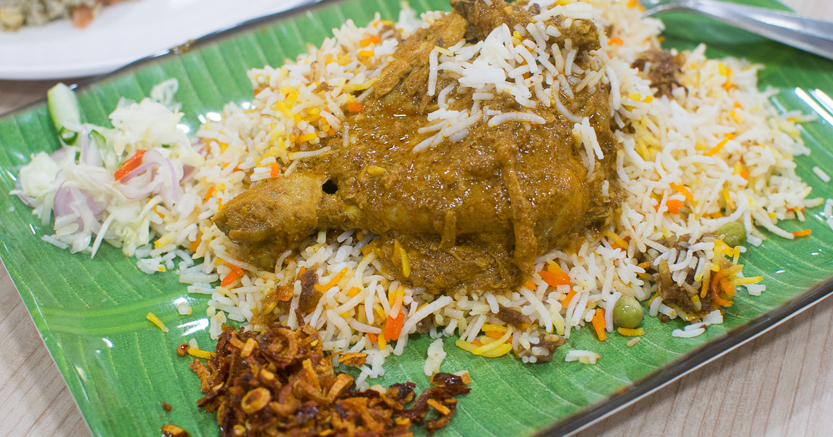 Close up of Nasi Biryani