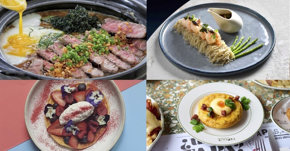 A collage of restaurant delivery options