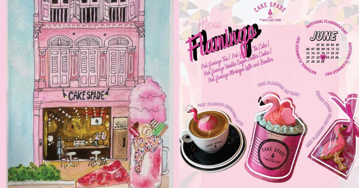 Collage Of Cake Spade Flamingo Items (1)