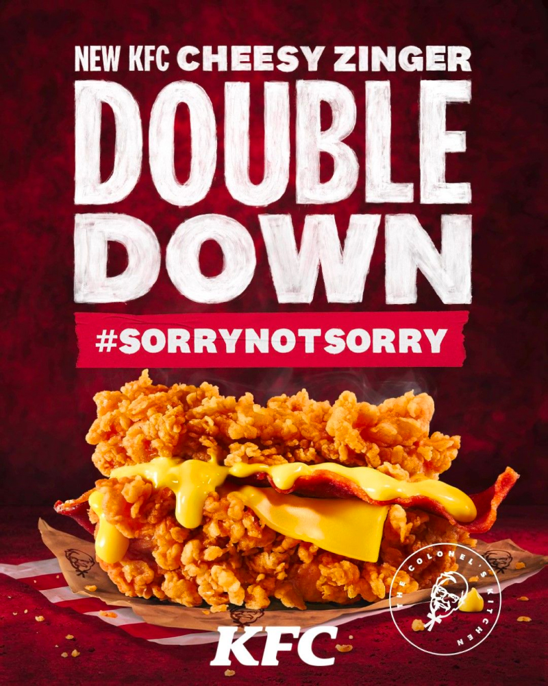 cheesy zinger double down promo poster