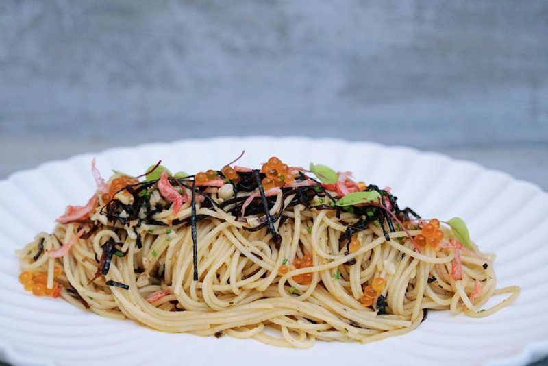 Plate of Ikura Kombu Capellini