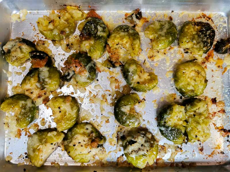 Tray of Smashed Brussel Sprouts