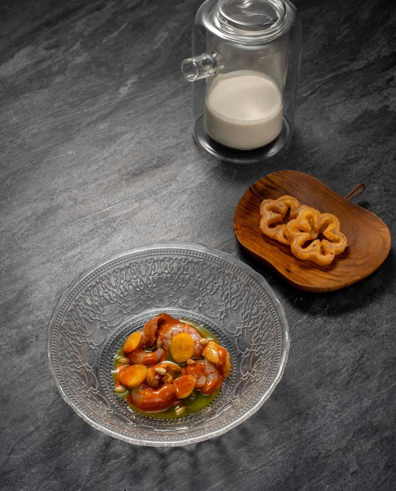 a picture of casa restaurant's Gamba With Uni And Yuzu