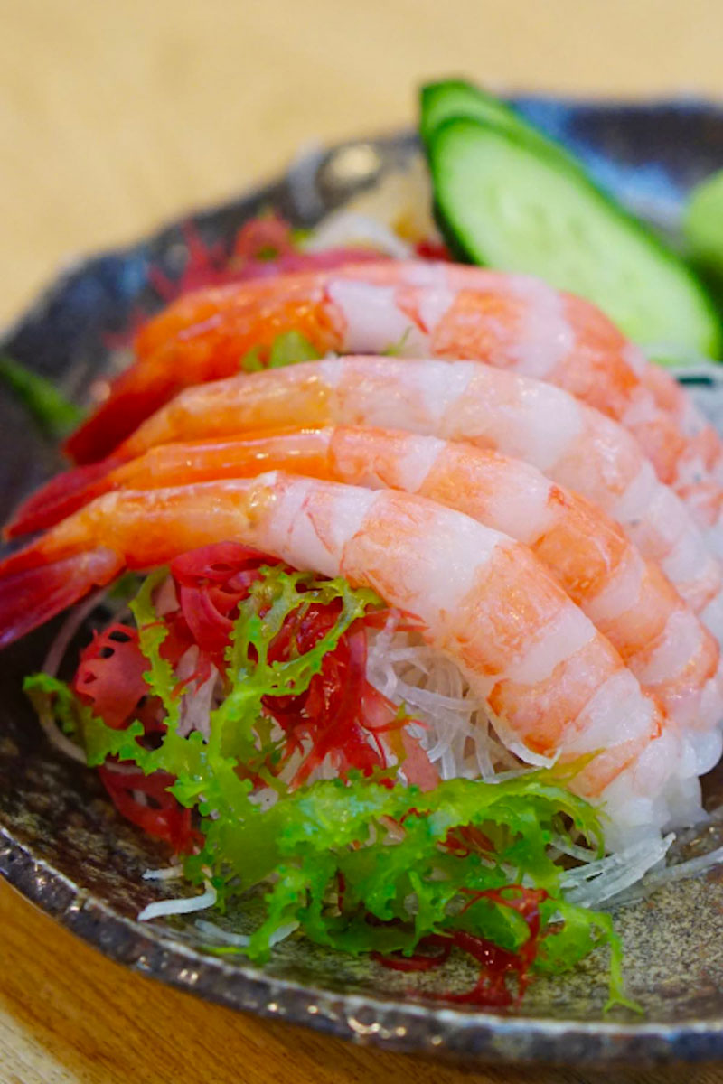 raw spot prawn sashimi style