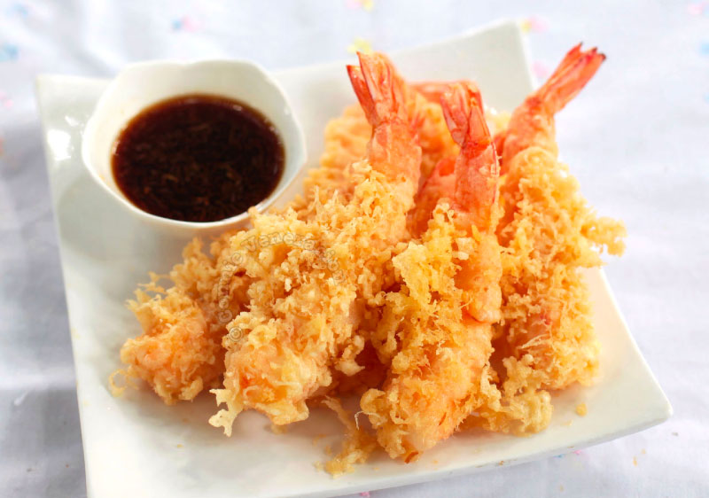 shrimp tempura made from tiger prawns