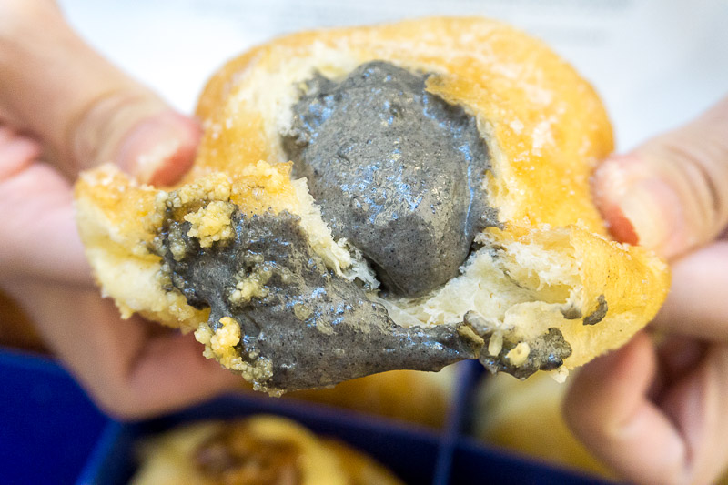 Black Sesame Peanut Butter Bomboloni