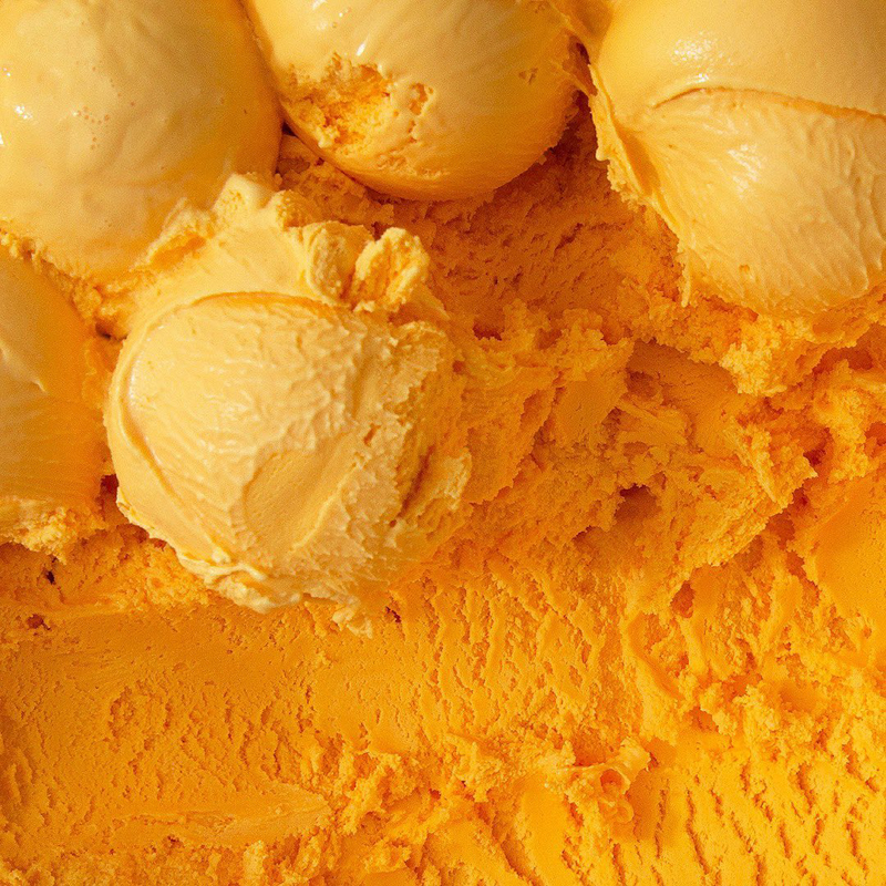 Close-up of Van Leuwen Macaroni & Cheese Ice Cream 
