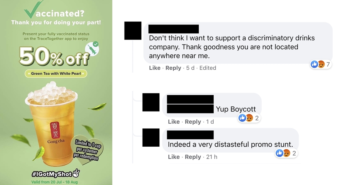 A collage of Gongcha's promo & anti-vaxxer comments