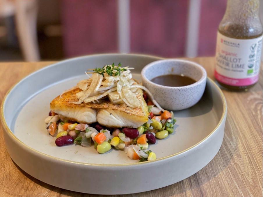 a photo of a cooked fish dish from little farms