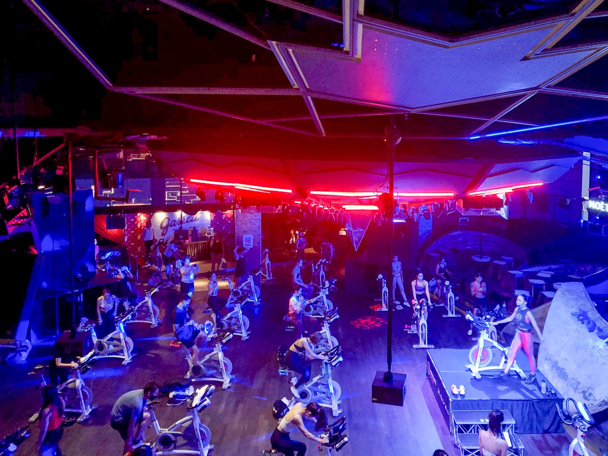 A top-down view of Zouk x Absolute Cycle Pop-Up