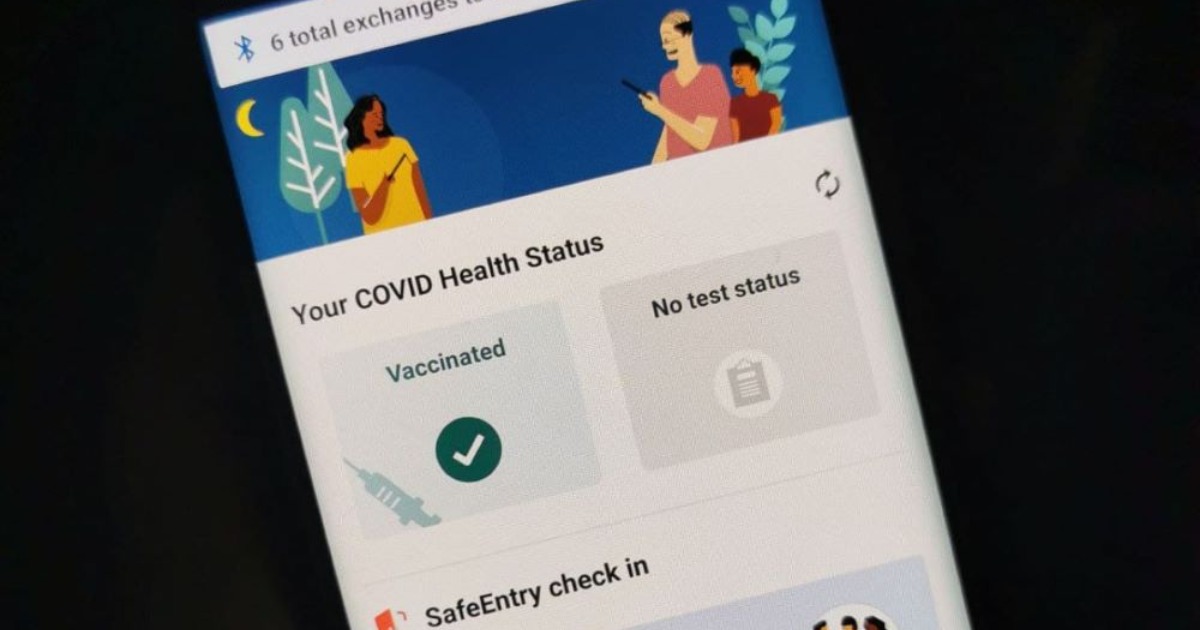 Screenshot of vaccination status