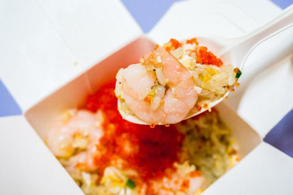 Shrimp & Tobiko with Egg Fried Rice
