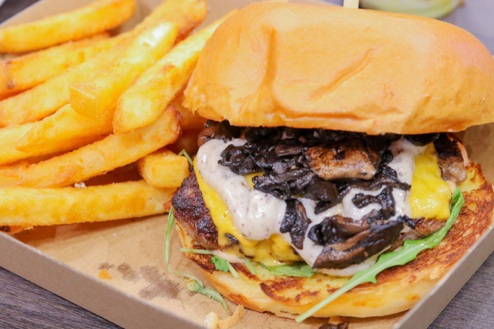 truffle shuffle burger and fries from eatbox