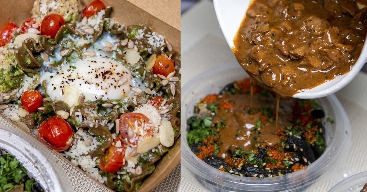 A collage of various pasta offerings at Tangled